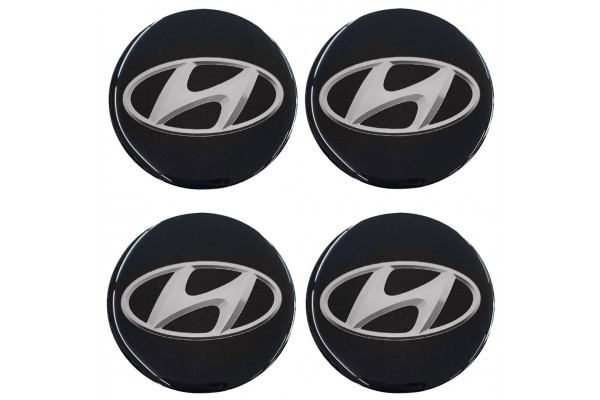 Americat Αυτοκόλλητα Σήματα Hyundai 6cm για Ζάντες Αυτοκινήτου 4τμχ