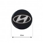 Hyundai Αυτοκολλητα Ζαντων Μαυρα Σμαλτου 5,5 cm - 4 ΤΕΜ.