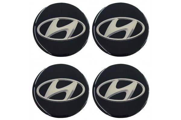 Race Axion Αυτοκόλλητα Σήματα Χρωμίου Hyundai 7.2cm για Ζάντες Αυτοκινήτου 4τμχ