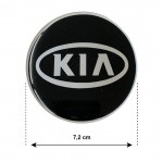 Kia Αυτοκολλητα Σηματα Ζαντων 7,2 cm (ΜΑΥΡΟ/ΧΡΩΜΙΟ) - 4 ΤΕΜ.