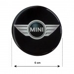 Americat Αυτοκόλλητα Σήματα Mini 6cm για Ζάντες Αυτοκινήτου σε Μαύρο Χρώμα 4τμχ