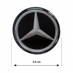Mercedes Αυτοκολλητα Ζαντων Μαυρα Σμαλτου 5,5 cm - 4 ΤΕΜ.