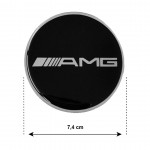 Race Axion Amg (MERCEDES) Αυτοκολλητα Σηματα Ζαντων 7,4 cm ΜΑΥΡΟ/ΧΡΩΜΙΟ Με Επικαλυψη Σμαλτου  - 4 ΤΕΜ.