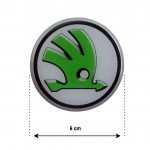 Americat Αυτοκόλλητα Σήματα Skoda 6cm για Ζάντες Αυτοκινήτου σε Πράσινο Χρώμα 4τμχ