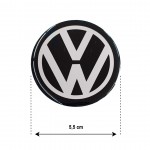 VW Αυτοκολλητα Ζαντων VW 5.5CM Μαυρα Σμαλτου 4ΤΕΜ.