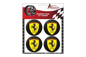 Americat Αυτοκόλλητα Σήματα Ferrari 6cm για Ζάντες Αυτοκινήτου 4τμχ
