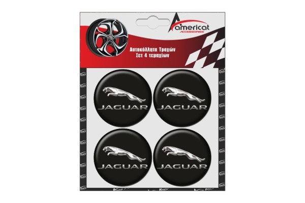 Americat Αυτοκόλλητα Σήματα Jaguar 6cm για Ζάντες Αυτοκινήτου 4τμχ