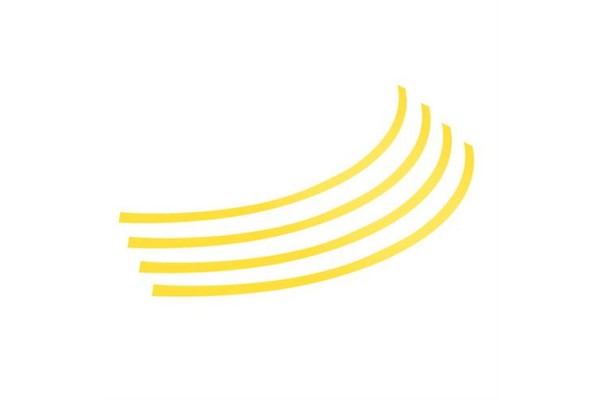 Lampa Πλαστική Αυτοκόλλητη Ταινία Ζάντας Κίτρινη για Ζάντες 14''-16'