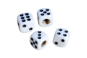 Simoni Racing Καπάκια Βαλβίδων Dice Ζάρι Λευκό 4τμχ