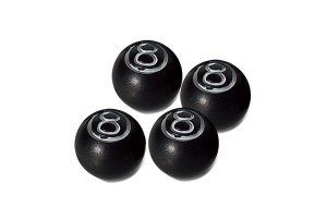 Simoni Racing Καπάκια Βαλβίδων Μπάλες Μπιλιάρδου No8 Μαύρο 4τμχ