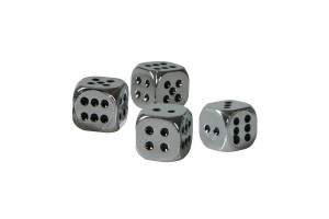 Lampa Καπάκια Βαλβίδων Ζάρια Ασημί 4τμχ