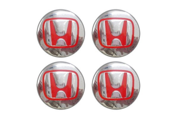 Honda Ταπες Κεντρου Ζαντας ΧΡΩΜΙΟ/ΚΟΚΚΙΝΟ Κουμπωτες 4ΤΕΜ.