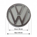 Lampa Τάπες Κέντρου Ζάντας VW με Εσωτερική Διάμετρο 59mm Γκρι/Χρώμιο 4τμχ