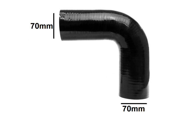 Σωληνας Σιλικονης Γωνια 90°, Διαμετρου 70mm, 58-52mm & 18x18cm