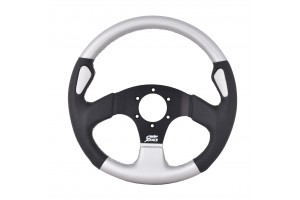 Τιμονι X-RACE Δερμα Μαυρο Inox