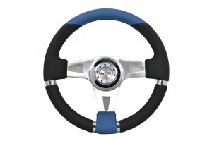 Τιμονι Δερμα 33cm ΜΑΥΡΟ-ΜΠΛΕ