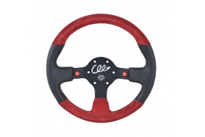 SWM Τιμόνι 32cm Δέρμα Σουετ Κόκκινο