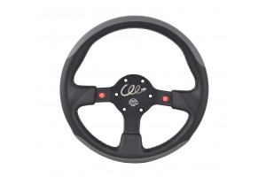 SWM Τιμόνι 32cm Δέρμα Μαύρο / Γκρι