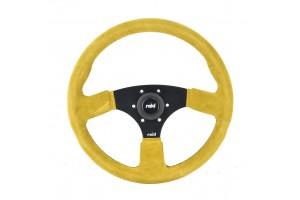 SWM Τιμόνι 36cm Δέρμα Σουετ Κίτρινο