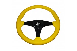Τιμονι Barchetta PU ΜΑΥΡΟ-ΚΙΤΡΙΝΟ