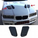 Αεραγωγοί Καπό Αυτοκόλλητοι Universal Τύπου Bmw Gtr Μεγάλοι 18 X 15 X 33 X 1.5cm Μαύροι 2 Τεμάχια