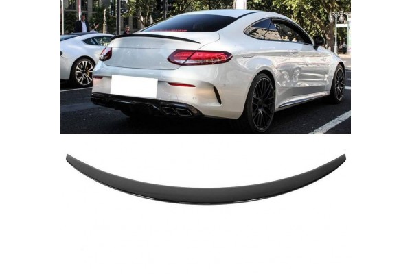 Αεροτομή Πορτ Παγκάζ Για Mercedes-Benz C-Class C205 Coupe 14-21 Amg Look Lipspoiler Από Abs Πλαστικό Μαύρη Γυαλιστερή
