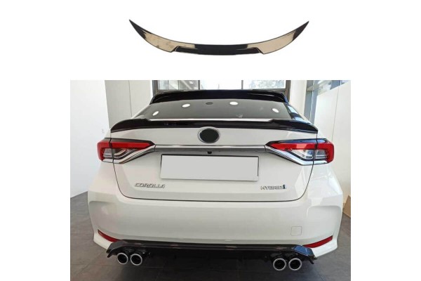 Αεροτομή Πορτ Παγκάζ Για Toyota Corolla 2019+ E21 4D Sedan Μαύρο Γυαλιστερό Lipspoiler Από Πλαστικό