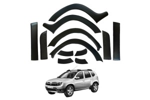 Πλαϊνά Φτερά Τροχών Για Dacia Duster 2010-2017 & Τριμ Πόρτας Σετ 12 Τεμαχίων