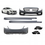 Body Kit Για Mercedes-Benz C-Class W205 14-18 Sedan Amg C63 Look Με Μάσκα & Μπούκες
