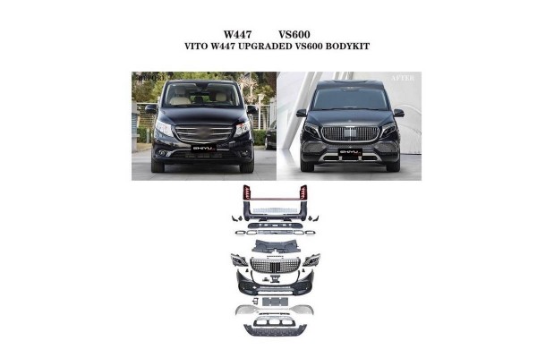 Body Kit Για Mercedes-Benz Vito W447 16-21 Maybach VS600 Look Με Μάσκα & Φανάρια