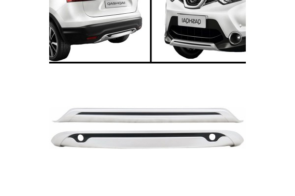 Skid Plates Προφυλακτήρων Off Road Package Για Nissan Qashqai J11 2014-2017 (PDC) Ασημί 2 Τεμάχια