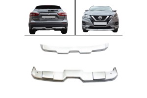 Skid Plates Προφυλακτήρων Off Road Package Για Nissan Qashqai J11 2017+ Ασημί 2 Τεμάχια