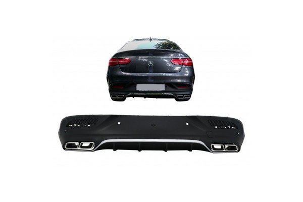 Diffuser Πίσω Προφυλακτήρα Για Mercedes-Benz Gle Coupe C292 2015-2019 GLE63 Amg Look Για Amg Sport Line Προφυλακτήρες Σετ Με Μπούκες Χρωμίου