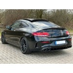 Diffuser Πίσω Προφυλακτήρα Για Mercedes-Benz C-Class C205 Coupe 14-21 Amg 63 Look Με Μαύρες Μπούκες