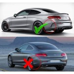 Diffuser Πίσω Προφυλακτήρα Για Mercedes-Benz C-Class C205 Coupe 14-21 Amg 63 Look Με Μαύρες Μπούκες