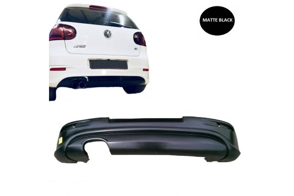 Πισινός Προφυλακτήρας Για Vw Golf V (5) 03-08 R32 Look Με Εξατμίσεις Αριστερά Μαύρο Ματ Από Abs Πλαστικό