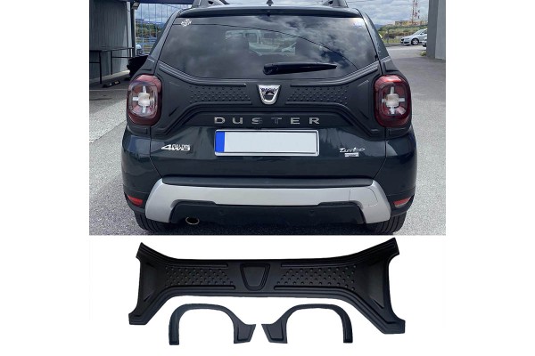 Καπάκι Πορτ Παγκαζ & Φρύδια Φαναριών Για Dacia Duster 2018+ Μαύρα Ματ 3 Τεμάχια
