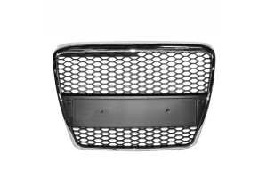 Μάσκα Για Audi A6 4F C6 04-11 RS6 Look Κυψελωτή Χρώμιο/Μαύρο 1 Τεμάχιο