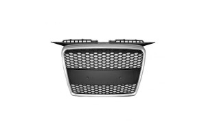 Μάσκα Για Audi A3 8P 05-08 RS3 Look Κυψελωτή Ασημί/Μαύρο 1 Τεμάχιο