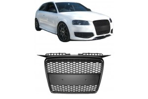 Μάσκα Για Audi A3 8P 05-08 RS3 Look Κυψελωτή Μαύρο Ματ 1 Τεμάχιο