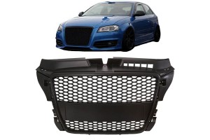 Μάσκα Για Audi A3 8P 08-12 RS3 Look Κυψελωτή Μαύρο Ματ 1 Τεμάχιο