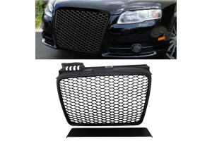 Μάσκα Για Audi A4 B7 04-07 RS4 Look Κυψελωτή Μαύρο Ματ 1 Τεμάχιο