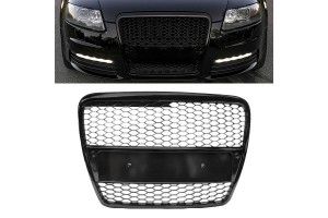Μάσκα Για Audi A6 4F C6 04-11 RS6 Look Κυψελωτή Γυαλιστερό Μαύρο 1 Τεμάχιο