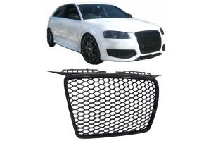 Μάσκα Για Audi A3 8P 05-08 RS3 Look Κυψελωτή Γυαλιστερό Μαύρο 1 Τεμάχιο