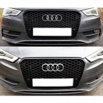 Μάσκα Για Audi A3 8V 12-16 RS3 Look Κυψελωτή Γυαλιστερό Μαύρο 1 Τεμάχιο