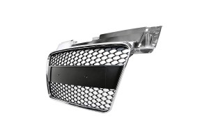 Μάσκα Για Audi Tt 8J 06-14 Ttrs Look Κυψελωτή Χρώμιο/Μαύρο 1 Τεμάχιο