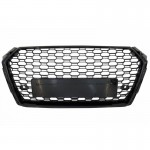 Μάσκα Για Audi A4 B9 16-19 RS4 Look Κυψελωτή Γυαλιστερό Μαύρο 1 Τεμάχιο