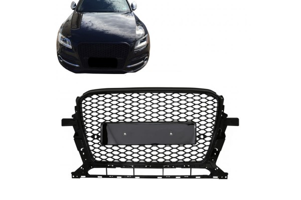 Μάσκα Για Audi Q5 8R Facelift 12-15 RSQ5 Look Κυψελωτή Μαύρο Γυαλιστερό 1 Τεμάχιο