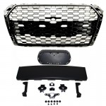 Μάσκα Για Audi A4 B9 16-19 RS4 Look Κυψελωτή Γυαλιστερό Μαύρο 1 Τεμάχιο Made In Taiwan