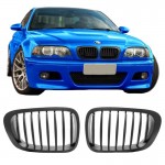 Καρδιές Μάσκας Για Bmw 3 E46 99-03 Coupe/Cabrio Μαύρο Ματ Με 8 Γραμμές 2 Τεμάχια